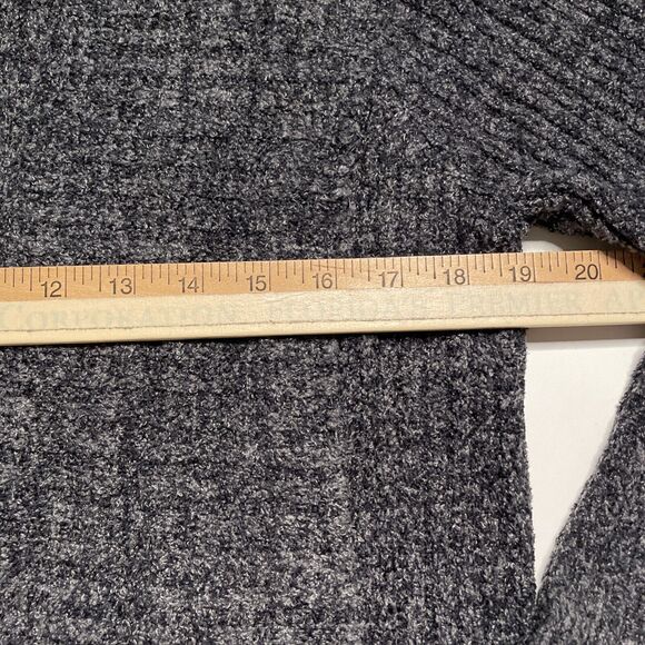 Barefoot Dreams Sweater Medium Gray CozyChic Lite Knit Ribbed Cardigan Pockets - Picture 3 of 8